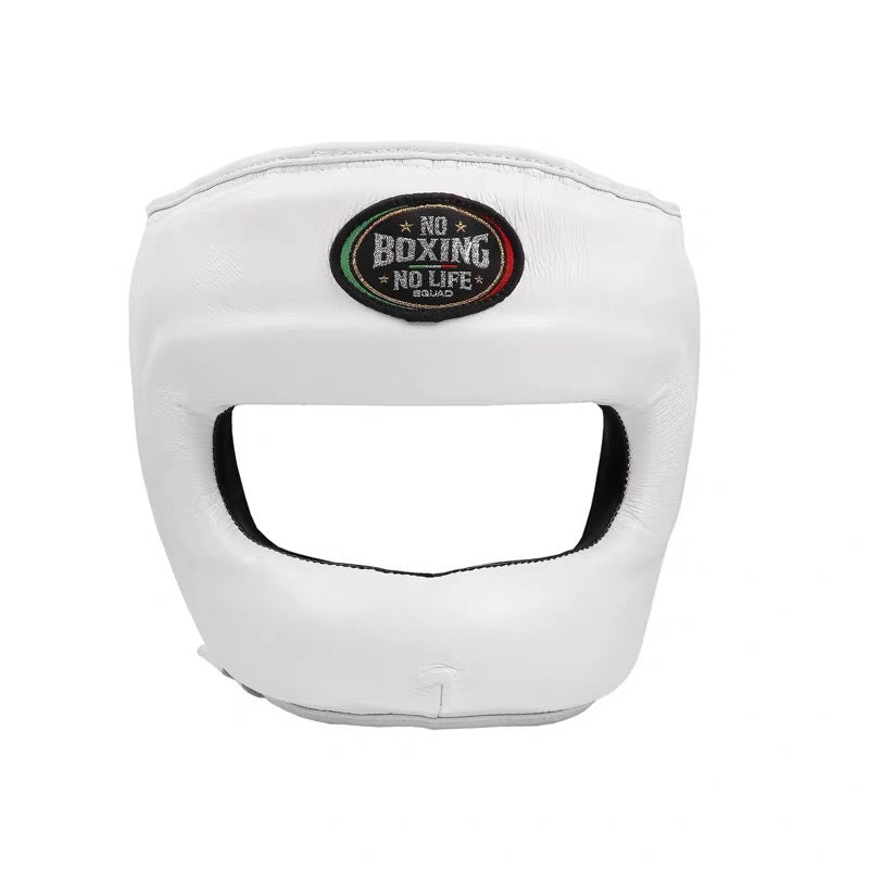 NoboxingNolife Headguard With Bar White