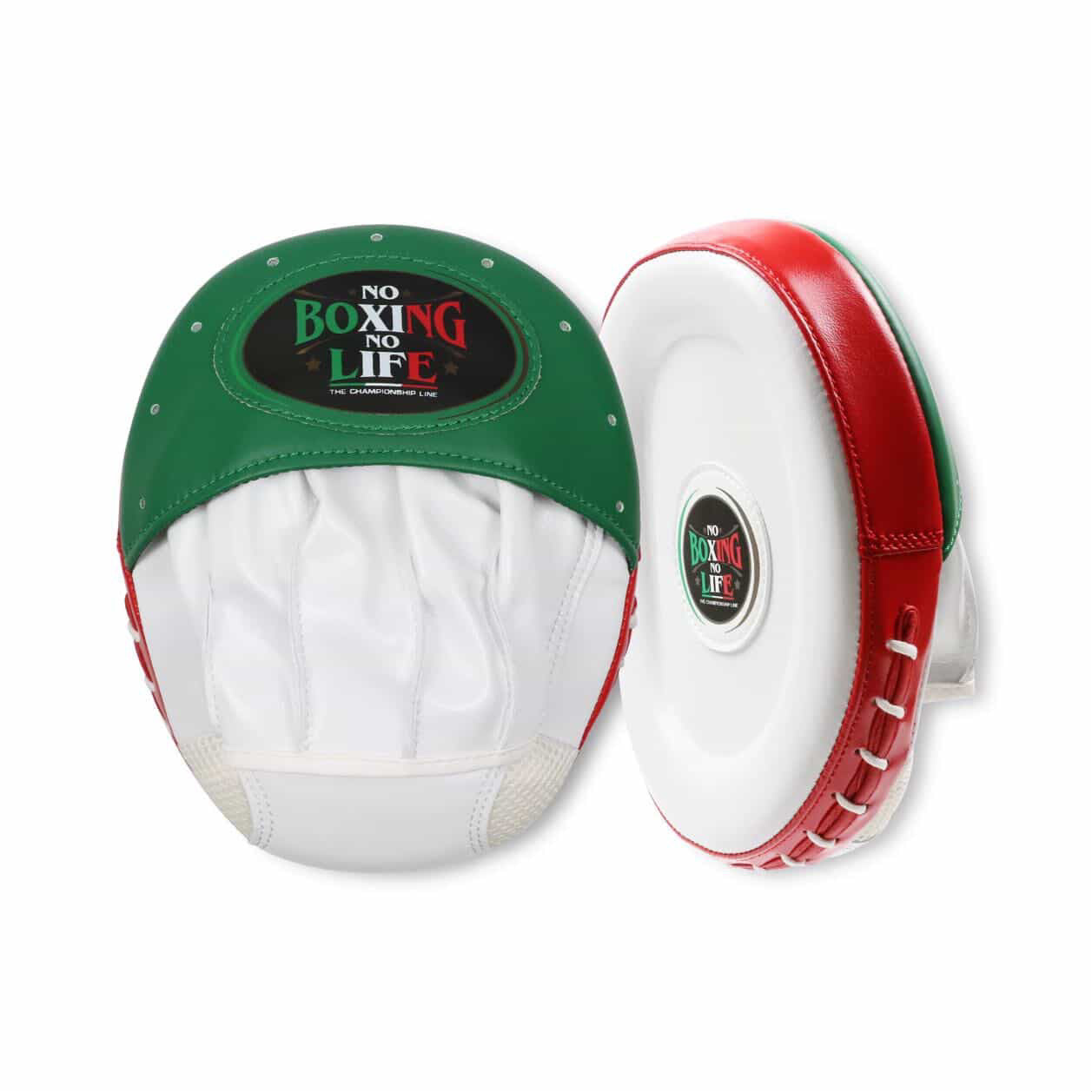 No Boxing No Life Precision Focus Mitts - White / Red / Green