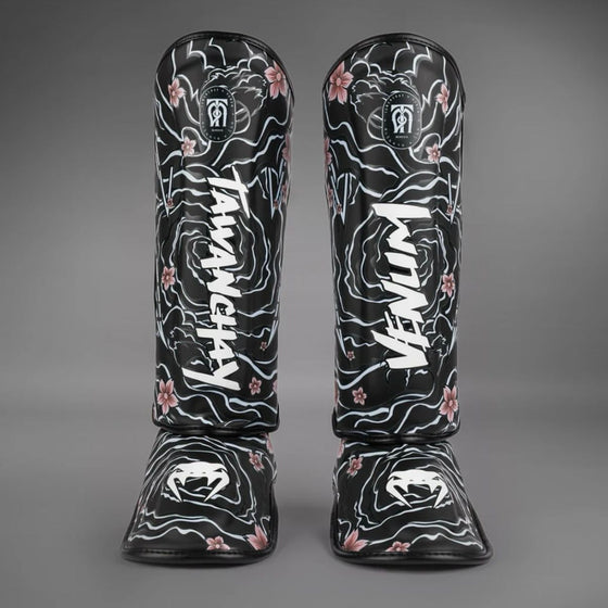 Venum x Tawanchay Shin Guards Black/White
